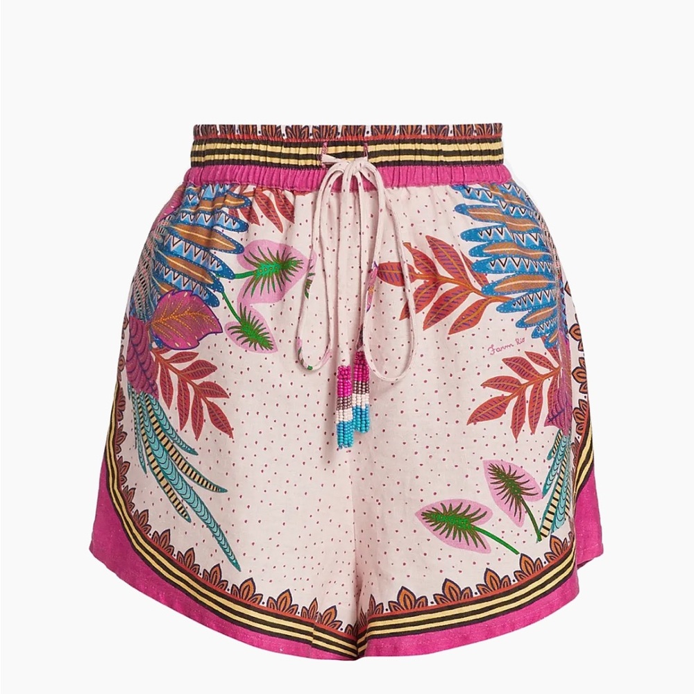 FARM Rio Pink Tropical Print Drawstring Shorts - Picture 5 of 7